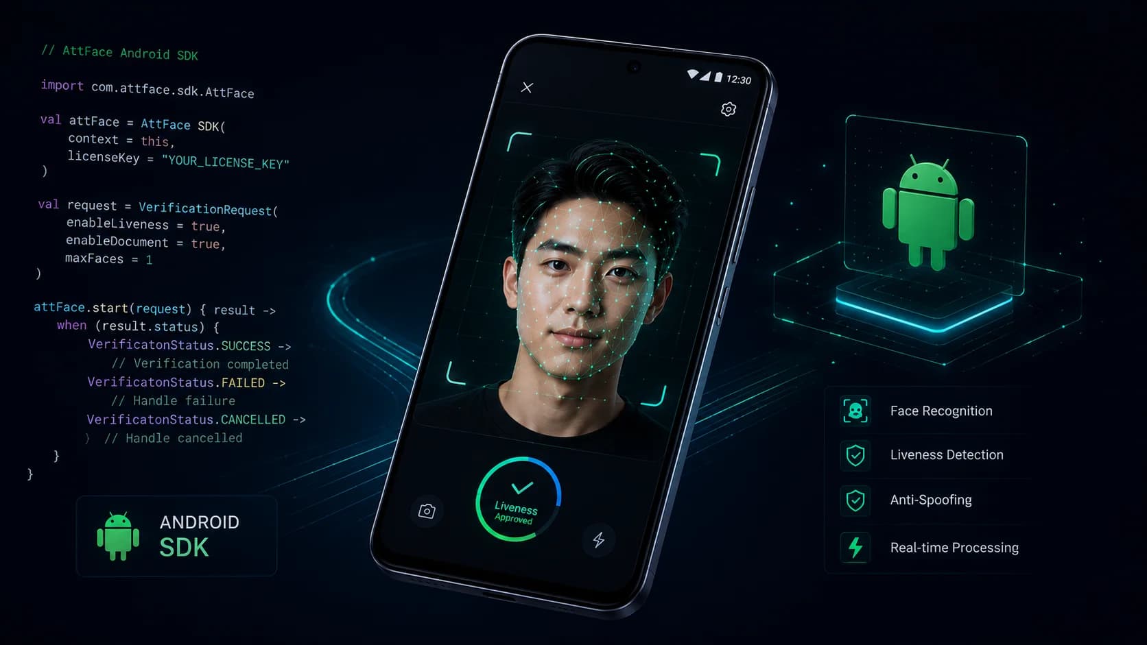 Giao diện chụp ảnh bằng SDK di động để xác thực danh tính